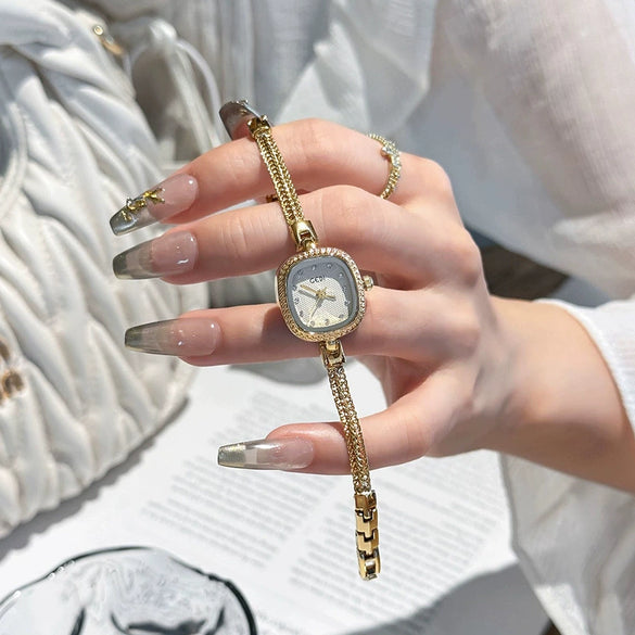 Women's Fashion Alloy Bracelet Square Mini Watch
