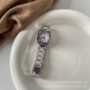 Women's Fashion Alloy Case Quartz Watch With Diamondencrusted Polygon Design And Steel Band