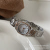 Women's Fashion Alloy Case Quartz Watch With Diamondencrusted Polygon Design And Steel Band