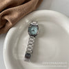 Women's Fashion Alloy Case Quartz Watch With Diamondencrusted Polygon Design And Steel Band