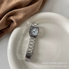 Women's Fashion Alloy Case Quartz Watch With Diamondencrusted Polygon Design And Steel Band