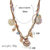 Women's Fashion Alloy Flower Necklace Handmade Shell Collarbone Chain With Electroplated Horse Whip Chain