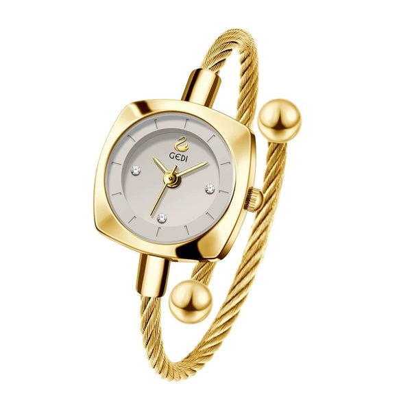 Women's Fashion Alloy Metal Braided Rope Bracelet Simple Quartz Watch With Round Dial
