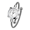 Women's Fashion Alloy Metal Braided Rope Bracelet Simple Quartz Watch With Round Dial