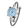 Women's Fashion Alloy Metal Braided Rope Bracelet Simple Quartz Watch With Round Dial