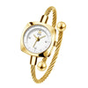 Women's Fashion Alloy Metal Braided Rope Bracelet Simple Quartz Watch With Round Dial