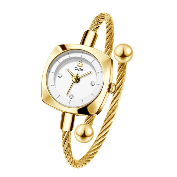Women's Fashion Alloy Metal Braided Rope Bracelet Simple Quartz Watch With Round Dial