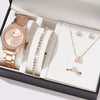 Women's Fashion Alloy Quartz Diamond Watch With Round Dial And Spiral Crown