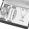 Women's Fashion Alloy Quartz Diamond Watch With Round Dial And Spiral Crown
