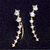 Women's Fashion Alloy Rhinestone Geometric Long Dangle Earrings With Electroplated Finish