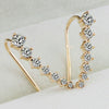 Women's Fashion Alloy Rhinestone Geometric Long Dangle Earrings With Electroplated Finish