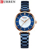 Women's Fashion Alloy Shell Round Dial Quartz Casual Waterproof Watch With Rhinestones