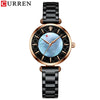 Women's Fashion Alloy Shell Round Dial Quartz Casual Waterproof Watch With Rhinestones