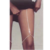 Women's Fashion Alloy Snake Shaped Elastic Thigh Chain Geometric Body Jewelry With Artificial Gemstone Inlay