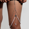 Women's Fashion Alloy Snake Shaped Elastic Thigh Chain Geometric Body Jewelry With Artificial Gemstone Inlay