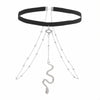 Women's Fashion Alloy Snake Shaped Elastic Thigh Chain Geometric Body Jewelry With Artificial Gemstone Inlay