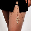 Women's Fashion Alloy Snake Shaped Elastic Thigh Chain Geometric Body Jewelry With Artificial Gemstone Inlay