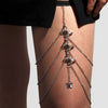 Women's Fashion Alloy Snake Shaped Elastic Thigh Chain Geometric Body Jewelry With Artificial Gemstone Inlay