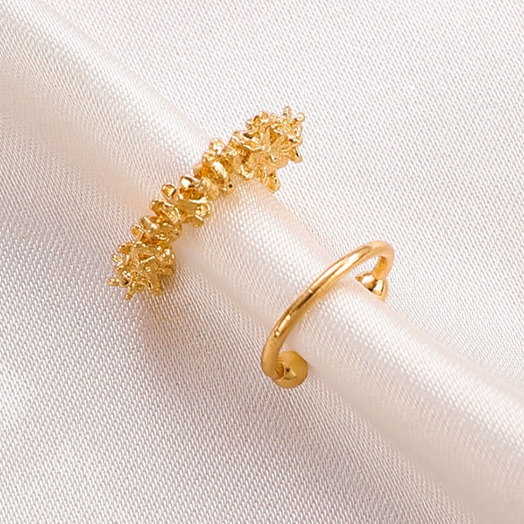 Women's Fashion Alloy Ushaped Electroplated Ear Clip Twopiece Set For Nonpierced Ears