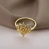 Women's Fashion Antique Exquisite Copper Finger Ring With Flower And Geometric Pattern Electroplated Pastoral Style
