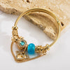 Women's Fashion Beaded Love Heart Diamond Titanium Steel Bracelet