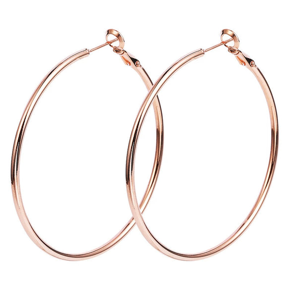 Women's Fashion Big Circle Earrings Cold Style Temperament Copper Electroplated