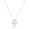 Women's Fashion Bow Pendant Necklace Electroplated Copper Clavicle Chain With Geometric Design Casual Versatile Jewelry