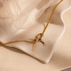 Women's Fashion Bow Pendant Necklace With Copper Chain Simple Electroplated Clavicle Necklace Exquisite Minimalist Jewelry