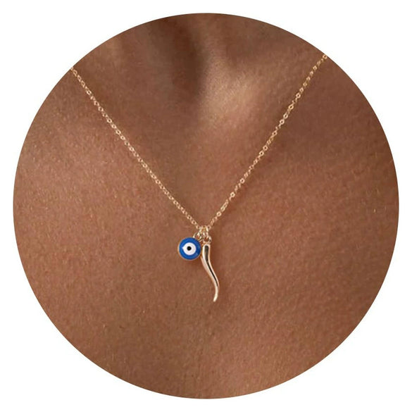 Women's Fashion Brass Geometric Conch And Star Pendant Necklace With Electroplated Clavicle Chain
