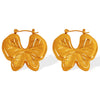 Women's Fashion Butterfly Bow Tie Texture 316L Stainless Steel Electroplated Earrings