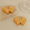 Women's Fashion Butterfly Bow Tie Texture 316L Stainless Steel Electroplated Earrings