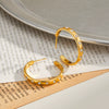 Women's Fashion C Shaped Stainless Steel Earrings With Rhinestones Geometric Wide Design 18K Vacuum Plated