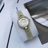 Women's Fashion Casual Quartz Watch With Alloy Case Stainless Steel Strap And Round Dial