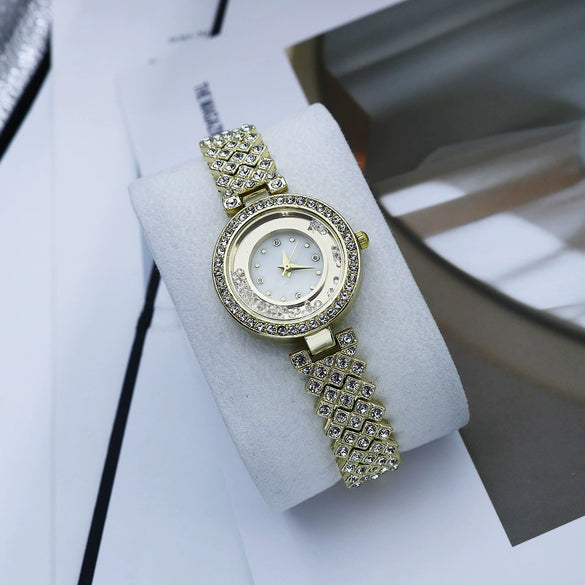 Women's Fashion Casual Quartz Watch With Alloy Case Stainless Steel Strap And Round Dial