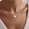 Women's Fashion Colorful Geometric Cross Pendant Necklace In Electroplated Copper With Regular Chain Elegant Versatile Clavicle Jewelry