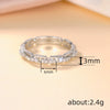 Women's Fashion Commuting Stacked Ring Copper With Microinlaid Zircon Geometric Design