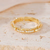 Women's Fashion Commuting Stacked Ring Copper With Microinlaid Zircon Geometric Design