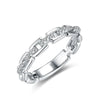 Women's Fashion Commuting Stacked Ring Copper With Microinlaid Zircon Geometric Design