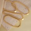 Women's Fashion Copper Beaded Bracelet With Letter Beads And Heart Pendant Electroplated Jewelry