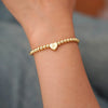 Women's Fashion Copper Beaded Bracelet With Letter Beads And Heart Pendant Electroplated Jewelry
