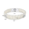 Women's Fashion Copper Bracelet With Imitation Pearls And Crystal Zircon Geometric Design Electroplated Hand Jewelry
