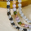 Women's Fashion Copper Bracelet With Single Row Round Crystal And Colorful Zircon Geometric Candy Color Design