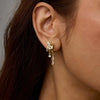 Women's Fashion Copper Drop Shape Geometric Zircon Tassel Earrings With Stainless Steel Posts And Electroplated Finish