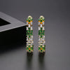 Women's Fashion Copper Geometric Hollow Earrings With Zircon Inlay Electroplated Banquet Style Statement Earrings