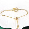 Women's Fashion Copper Gold Plated Heart Butterfly Zircon Bracelet Electroplated Love Heart Charm Jewelry
