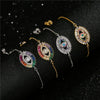 Women’s Fashion Copper Micro Inlaid Zircon Evil Eye Pull Bracelet Elegant Trendy Charm Jewelry