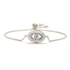 Women’s Fashion Copper Micro Inlaid Zircon Evil Eye Pull Bracelet Elegant Trendy Charm Jewelry
