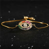 Women’s Fashion Copper Micro Inlaid Zircon Evil Eye Pull Bracelet Elegant Trendy Charm Jewelry