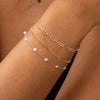 Women's Fashion Copper Multi Layer Paper Clip Cuban Link And Snake Chain Bracelet With Geometric Style Electroplated Finish