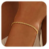 Women's Fashion Copper Multi Layer Paper Clip Cuban Link And Snake Chain Bracelet With Geometric Style Electroplated Finish
